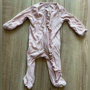 Caden Lane newborn waffle bamboo ruffle footie